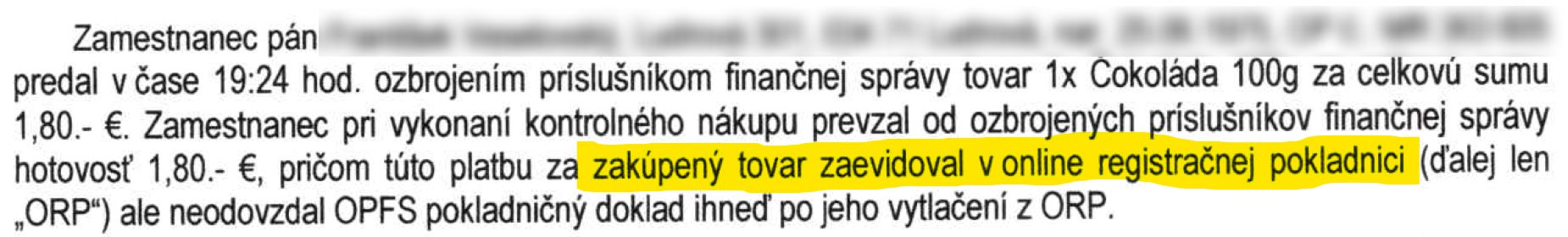 Pokuta 500 Eur za neodovzdaný pokladničný doklad