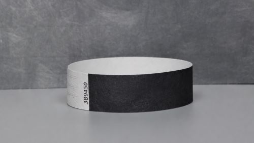 ID náramok DuPont Tyvek Wristbands 19mm, čierny