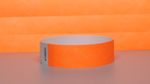 ID náramok DuPont Tyvek Wristbands 19mm, neónovo oranžový